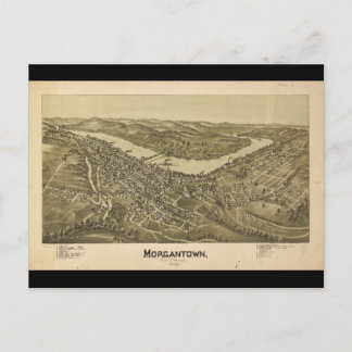 Bird's Eye Uitzicht Morgantown West Virginia (1897 Briefkaart