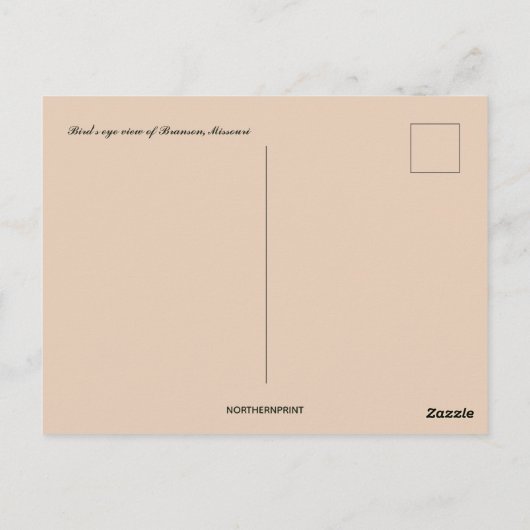 Bird's Eye Uitzicht of Branson Missouri Briefkaart (Achterkant)