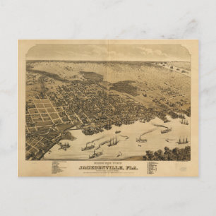 Birds eye uitzicht of Jacksonville Florida (1876) Briefkaart