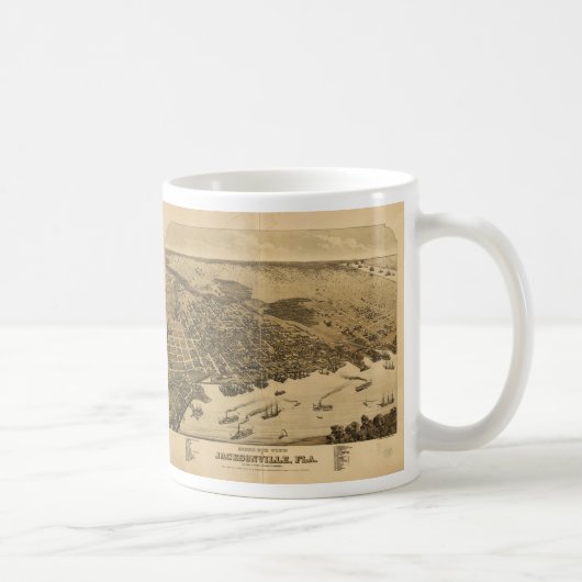 Birds eye uitzicht of Jacksonville Florida (1876) Koffiemok (Rechts)