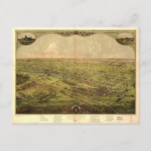 Bird's Eye Uitzicht of Lansing, Michigan (1866) Briefkaart