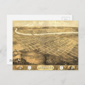 Bird's Eye Uitzicht of Lawrence, Kansas (1869) Briefkaart (Voorkant / Achterkant)