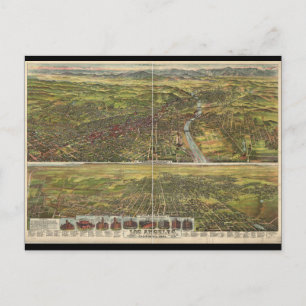 Bird's Eye Uitzicht of Los Angeles California in 1 Briefkaart