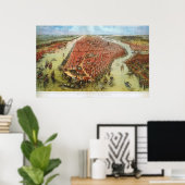 Bird's Eye Uitzicht of Manhattan, Bachmann 1865 Pr Poster (Thuiskantoor)