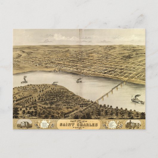 Bird's Eye Uitzicht of Saint Charles, Missouri (18 Briefkaart (Voorkant)