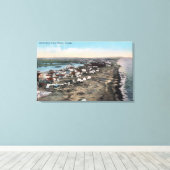 Bird's Eye Uitzicht of TownNome, AK Canvas Afdruk (Insitu (Houten vloer))