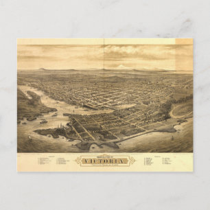 Bird's Eye Uitzicht of Victoria, British Columbia, Briefkaart