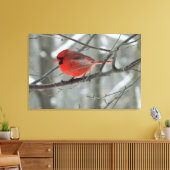 Bird's Eye Uitzicht (Rode Kardinaal) Canvas Print (Insitu (Woonkamer))