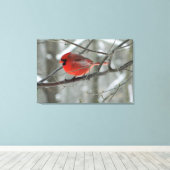 Bird's Eye Uitzicht (Rode Kardinaal) Canvas Print (Insitu (Houten vloer))