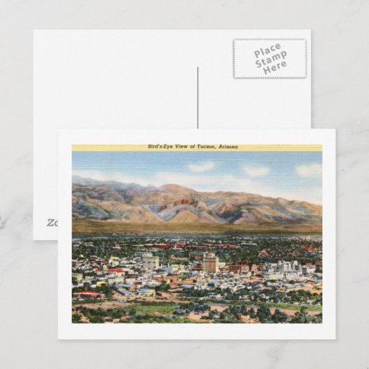 Bird's Eye Uitzicht Tucson, Arizona  Briefkaart (Voorkant / Achterkant)