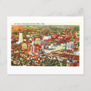 Bird's Eye Uitzicht van Akron, Ohio, Vintage Trave Briefkaart