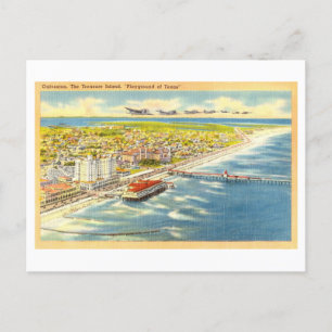 Bird's Eye Uitzicht van Galveston, Texas, Vintage Briefkaart