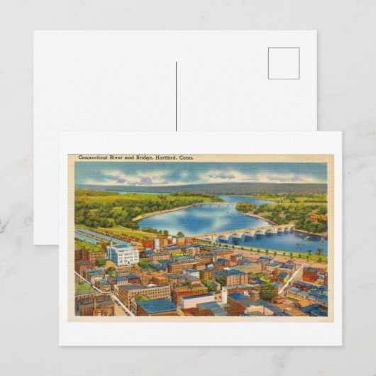 Bird's Eye Uitzicht van Hartford, Connecticut,  Briefkaart (Voorkant / Achterkant)