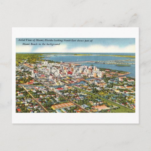 Bird's Eye Uitzicht van Miami, Florida, Briefkaart (Voorkant)