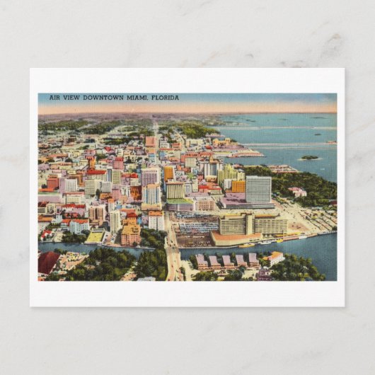 Bird's Eye Uitzicht van Miami, Florida,  Briefkaart (Voorkant)