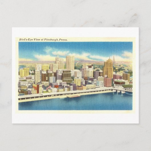 Bird's Eye Uitzicht van Pittsburgh, Penn. Briefkaart (Voorkant)