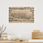 Bird's eye uitzicht van Sacramento, Calif. (1293) Poster (Keuken)