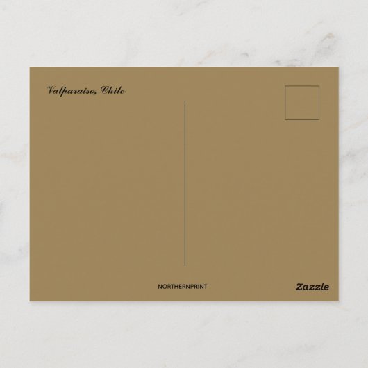 Bird's Eye Uitzicht van Valparaiso Briefkaart (Achterkant)