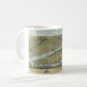 Bird's eye uitzicht Wheeling West Virginia (1870) Koffiemok (Voorkant links)