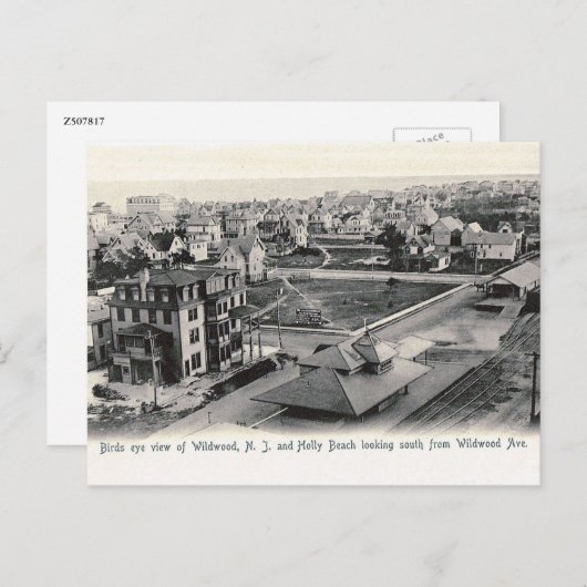 Bird's Eye Uitzicht, Wildwood, New Jersey,  Briefkaart (Voorkant / Achterkant)
