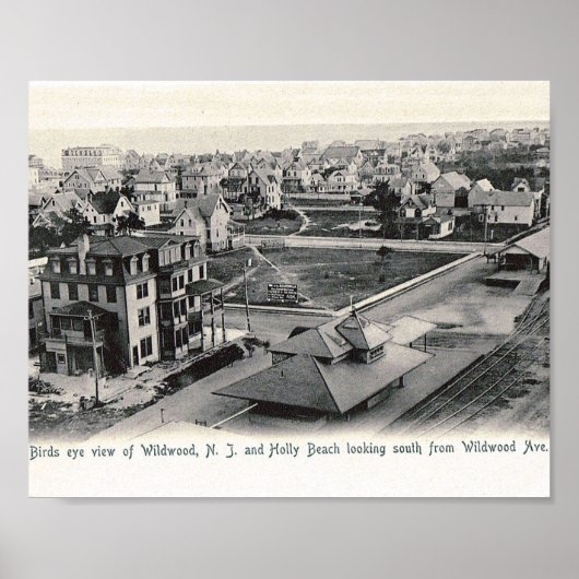 Bird's Eye Uitzicht, Wildwood, New Jersey,  Poster (Voorkant)