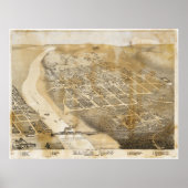 Bird's Eye View Map of Eagle Pass Texas in 1887 Poster (Voorkant)