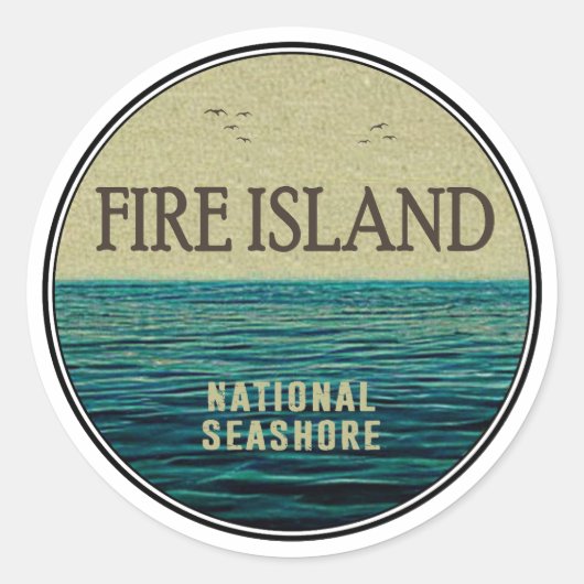 Birds Fire Island National Seashore New York Ocean Ronde Sticker (Voorkant)