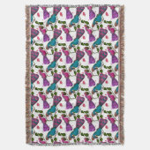 Birds floral seamless pattern Curtain Deken (Voorkant Verticaal)