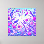 birds flowers canvas afdruk (Voorkant)