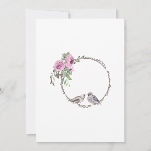 Birds & Flowers Lente Zomer Huwelijksuitnodiging Kaart (Achterkant)