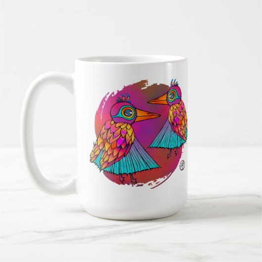 Birds full of color mug koffiemok (Links)