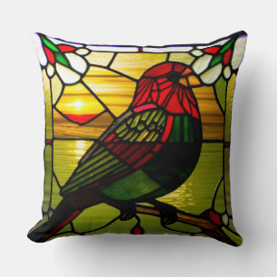 � Birds Glas-in-lood Artistieke Natuur Decoratie Kussen