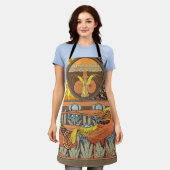  Birds,Golden Pheasants & Irise Art Nouveau Schort (Gedragen)