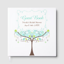 Birds Hearts Tree Blue and Green Bridal Shower Gastenboek