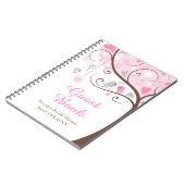 Birds Hearts Tree Pink Bridal Shower Notitieboek (Linkerzijde)