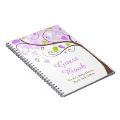Birds Hearts Tree Purple and Green Baby Shower Notitieboek (Rechterzijde)