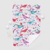 Birds in a Garden Modern Boho Watercolor Golfhanddoek (Insitu)
