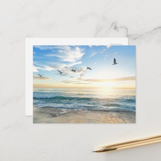 Birds in flight over the ocean briefkaart (Voorkant / Achterkant in situ)