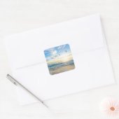 Birds in flight over the ocean vierkante sticker (Envelop)