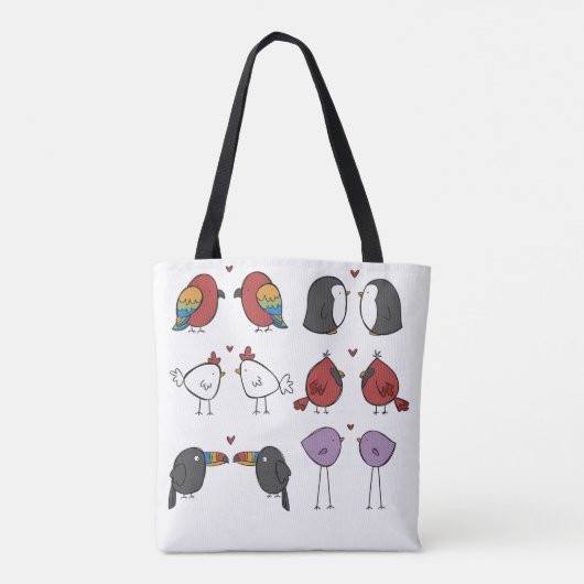 Birds In Love Tote Bag (Achterkant)