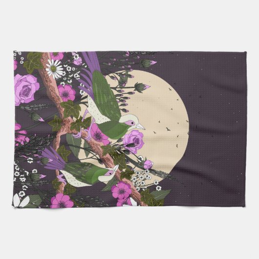 Birds In the Flowers Theedoek (Horizontaal)