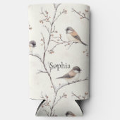 Birds in Tree Christmas Seltzer Blikjeskoeler (Voorkant)