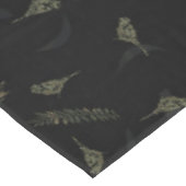 Birds Leaves Charcoal Black Green Brown Grey Tafelkleed (Gekanteld)