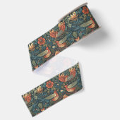 Birds Leaves Floral  William Morris Pattern Grosgrain Lint (Achterkant)