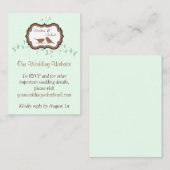 Birds Leaves Mint Chocolate Wedding Website Invoeg Informatiekaartje (Voorkant / Achterkant)