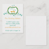 Birds Leaves Yellow Emerald Wedding Website Invoeg Informatiekaartje (Voorkant / Achterkant)