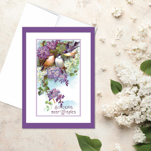 Birds Lilacs  Birthday Kaart