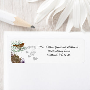  Birds Musical Green Tree Etiket