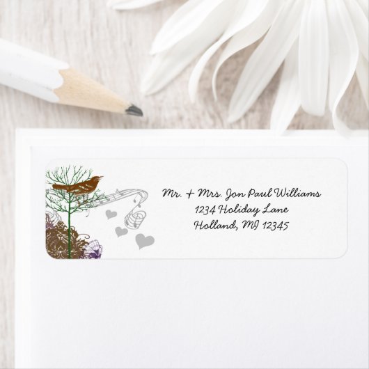 Birds Musical Green Tree Etiket (Insitu)