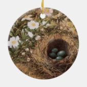 Bird's Nest and Dog Rozen van John William Hill Keramisch Ornament (Achterkant)